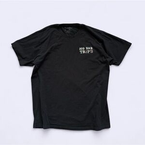 In Your Face Apparel Black Graphic Tee XL “No Bad Trips” Funny Mushroom T Shirt